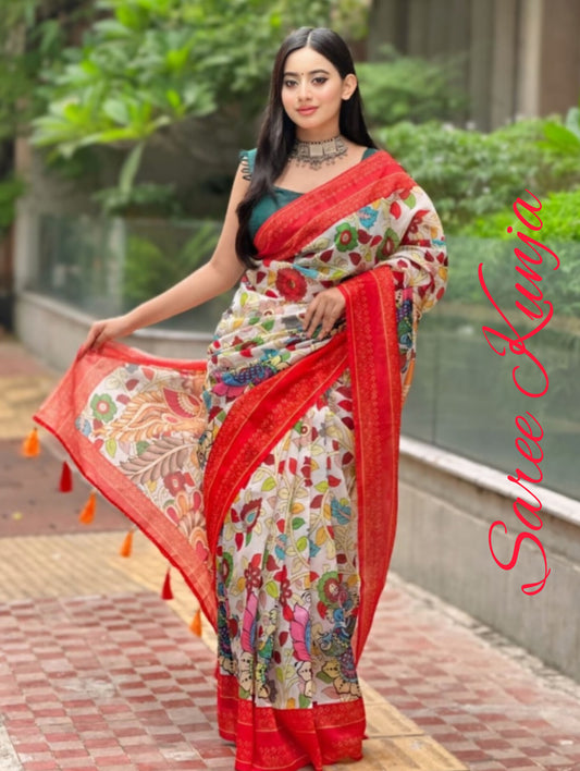 Colourful Moyur | Reshom Art Silk Saree